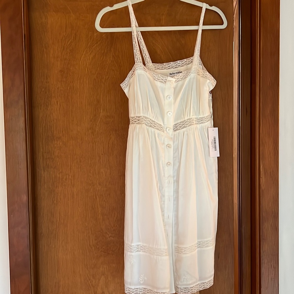 Reformation Brayden dress white NWT